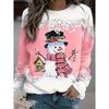 Dames Sweatshirt Polyester Sneeuwpop Sneeuwvlok Kerstprint Casual Ronde Hals Lange Mouw Micro-elastisch Herfst Winter