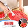 2-in-1-Wassermelonen-Gabelschneider, Doppelkopf, Edelstahl, multifunktionaler Wassermelonen-Obstschneider, Küchen-Obstschneidegabel-Werkzeug