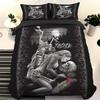 Rose Skull Theme of Valentine's Day Duvet Cover King 3D Skull Printed Bedding Duvet Cover 3 Pieces Lovers Bedding Adults Gifts