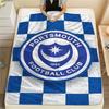 1PC Portsmouth FC Print Flannel Blanket, High Quality Comfortable for All Seasons, Home Decor, Warmth and Comfort, Perfect for Christmas Gifts