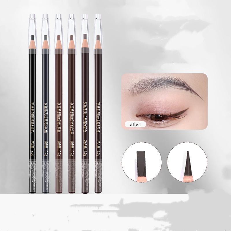 Eyebrow Pencil Dual-Ended, Waterproof & Smudge Proof Brow Definer with Spoolie Brush, Natural Looking Fine Long Lasting Daily Makeup
