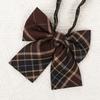 Cravattino a Righe a Quadri Marrone Papillon Pre-annodato per Uniforme Scolastica Giapponese JK