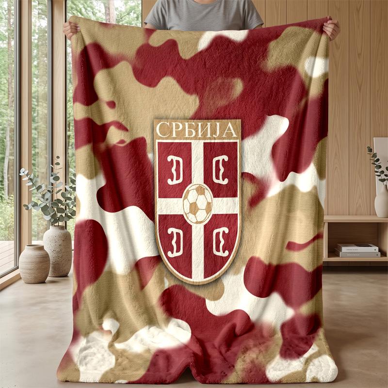 Coperta in Flanella Stampata Serbia Amica della Pelle Calda Decorativa Plaid per Divano Letto Interno Uso Quotidiano