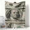 Dollar Bill Print Soft Flannel Throw Blanket for Couch Bed Sofa Office  Cozy Warm AllSeason Home Decor Blanket
