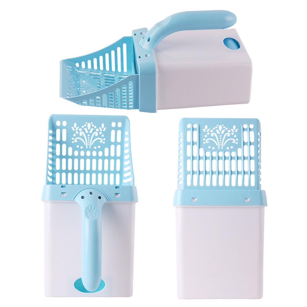 Pelle à litière pour chat avec boîte à ordures Ensemble d'outils de nettoyage de litière pour chat Fournitures pour animaux de compagnie