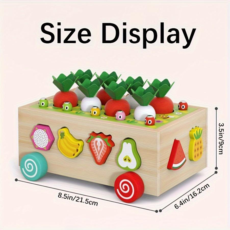 Colorful Wooden Educational Toy Set for Boys Girls Boosts Fine Motor Skills with Fun Farm Orchard Puzzle Games, Enhances Focus Shape Recognition,