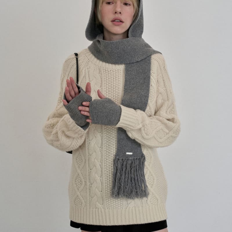 nyhavn Haydee Chashmere Balaclava (Charcoal)
