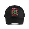 Merry And Bright Christmas Canvas Wall Art Baseball Cap Fashion Unisex Sunhat Womens Outdoor Sports