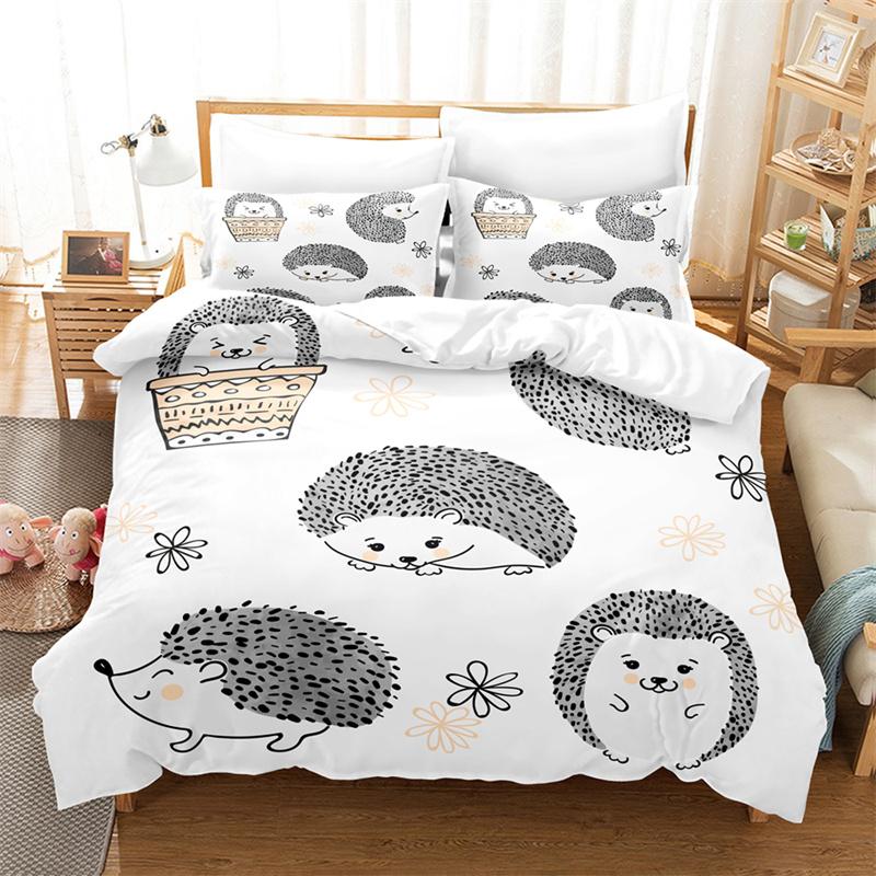 Cartoon Animal White Bedding Set Duvet Cover Set 3d Bedding Bed Linen Fashion Design Comforter Cover Bedding Sets King Full Size