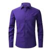Top-Selling Men's Four-Sided Stretch Anti-Wrinkle Solid White Long-Sleeved Shirt for Business Casual Wear
