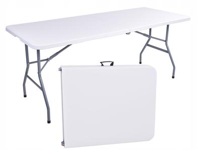 FETA WHITE cateringový stůl skládací do kufru 180 cm bílý