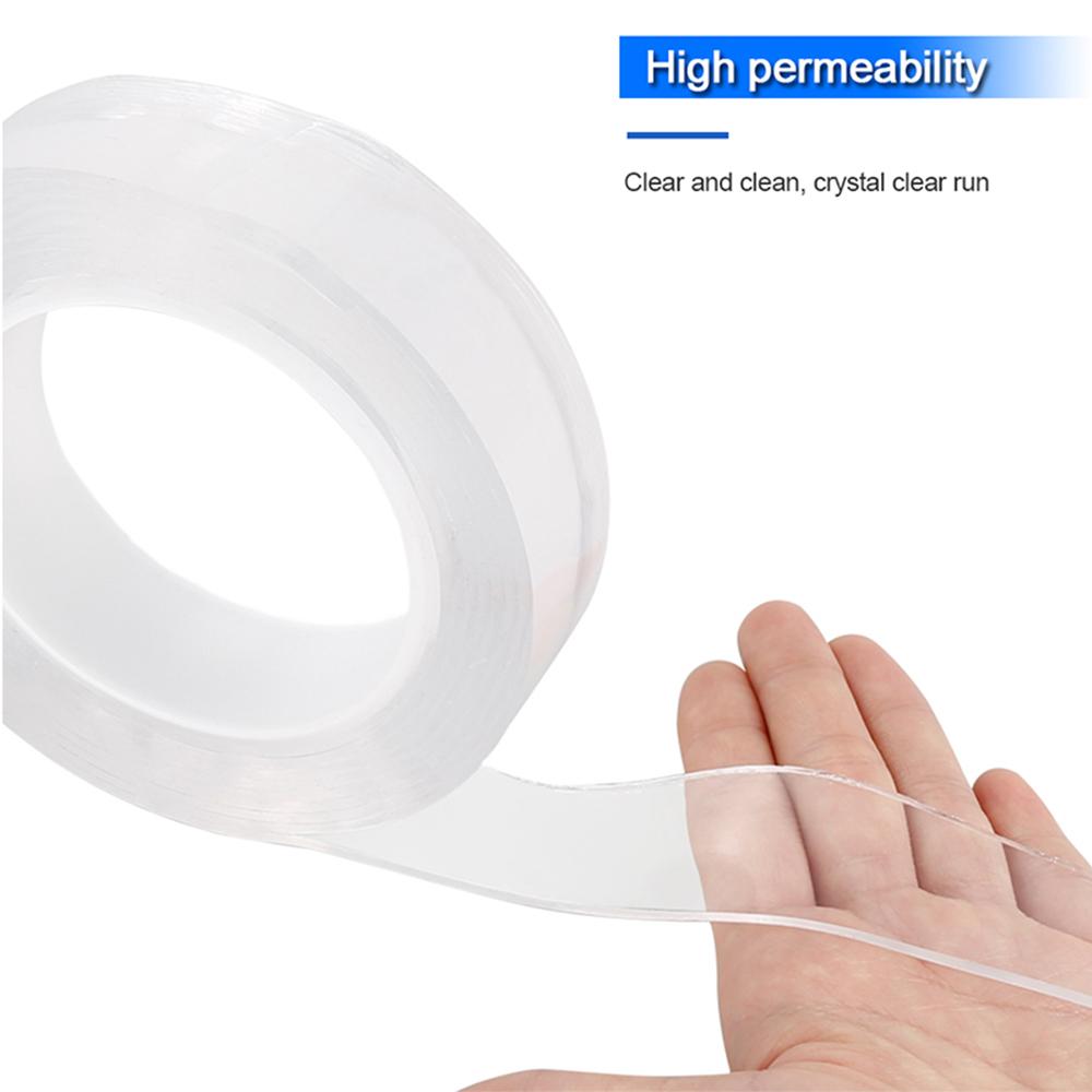1PCS Doppelseitiges Klebeband Transparent NoTrace Wiederverwendbare Wasserdichte Klebeband Reinigbar Hause