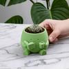 Smiling Face Planter, 3D Printed Cute Plant Pot, Decorative Planter for Succulents Cacti Small Green Plants