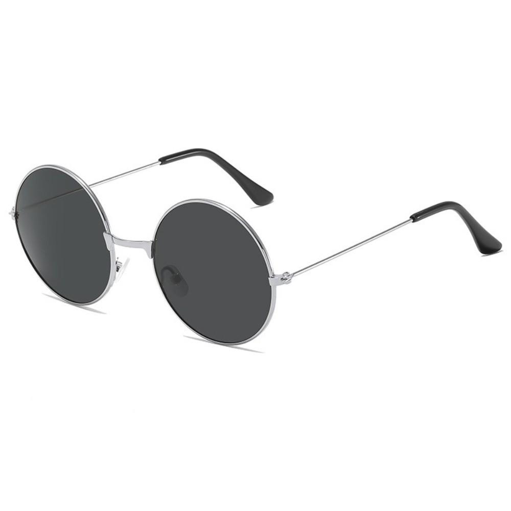 Metal Round-frame Sunglasses Hip Hop Candy Color Lens Circle Sun Glasses Anti UV Street Photography Women Eyewear