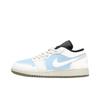 Air Jordan 1 Sea Salt Coconut Abrasion Resistant Low Top Vintage Basketball Shoes Unisex Sky Blue 553558-092(Team1119-)