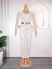 Women's Plus Size 2024 Luxury Beaded V-Neck Evening Dress