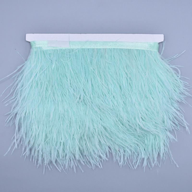 10 Mètres Plumes d'Autruche Colorées sur Passepoil Ruban 8-10 cm Franges de Jupe sur Bande Garnitures Plumes d'Autruche Garnitures de Couture Décoration