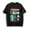 Paradise Coconut Hut Surf Print Casual Summer Short Sleeve T-Shirt Pure Cotton T-shirt