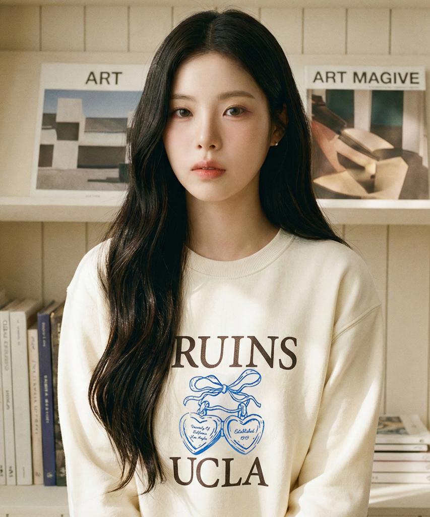 UCLA Unisex Ucla Heart Logo Sweatshirt [Ivory](Ubrlta6)