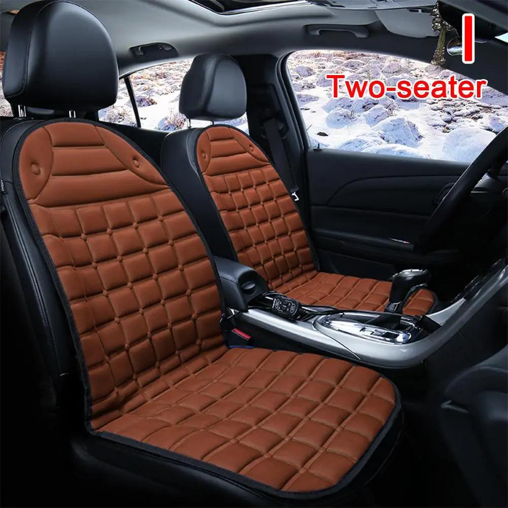 1/2pcs Winter Heated Car Seat Cover 12V Heating Warmer Universal Seat Car Automotive Interior Seat Cushion Protector Auto C O0X1