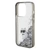 Karl Lagerfeld KLHCP15LLKCNSK iPhone 15 Pro 6.1" Transparent Hardcase Liquid Glitter Choupette