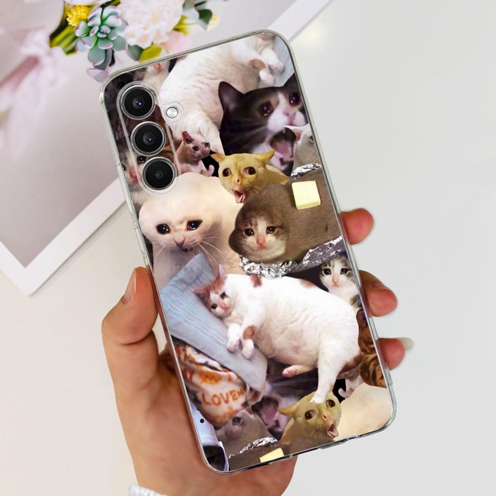 Case For Samsung Galaxy A34 5G 6.6"Cute Cat Astronaut Soft Silicone TPU Cover For Samsung A34 A34 5G Shockproof Phone Case Funda