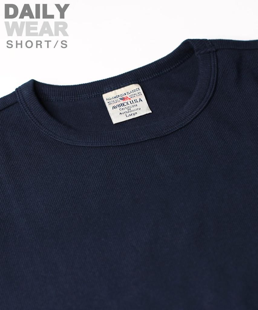 AVIREX DAILY RIB CREWNECK TEE 6143502 Men's L Size 086 Royal