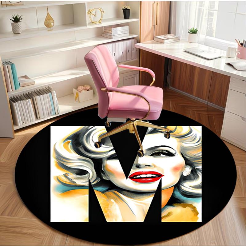 Marilyn Monroe Print Round Rug, Washable Floor Carpet, For Entryway Dorm Laundry Room Office Study, Home Decor Birthday Christmas Gift