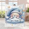 1Pcs Sleeping Bear Printed Flannel Blanket Lightweight Soft Throw Soft All-Season Bedspread for Couch Camping Travel