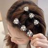 Women Hair Flower Dazzling Braided Hairpins Decor Clear Pin Sparkling Rhinestones Bang Hair Styling Tool Hair