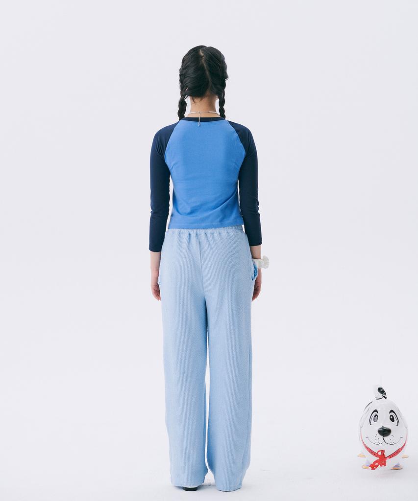JUNEJUNE SPACE Frill Banding Pants_Light Blue