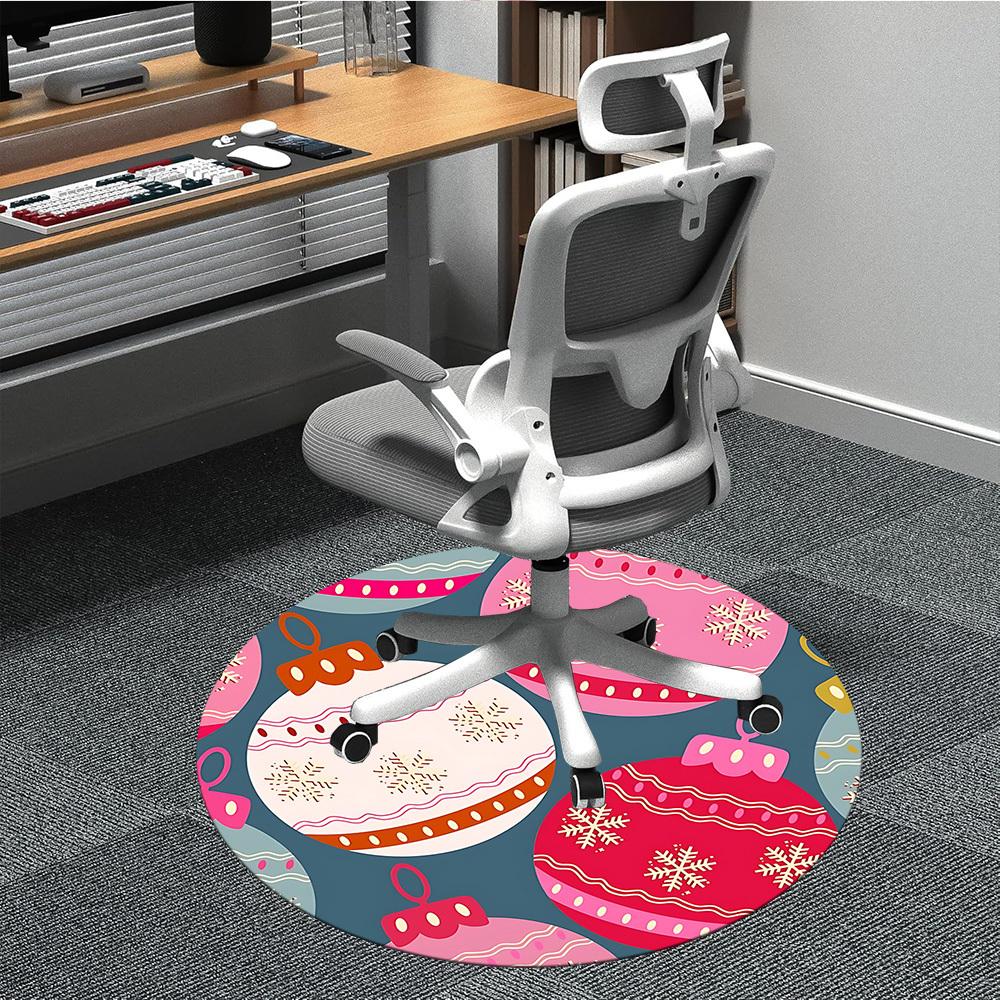 1pc Christmas Ornaments Chair Carpet for Office, Non Slip, Soft and Durable Office Rug for Interior Decoration