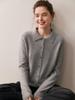 Suéter Cardigan de Punto Holgado con Cuello Polo de Cachemira para Mujer Otoño/Invierno 2025