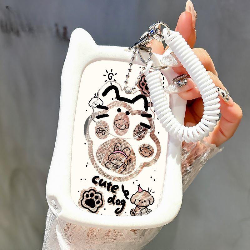 Kawaii Kat Transparant Acryl Luxe Fotokaarthouder Kpop Idol Kaartbeschermer Creatieve Tas Hanger Campus ID Opbergtassen