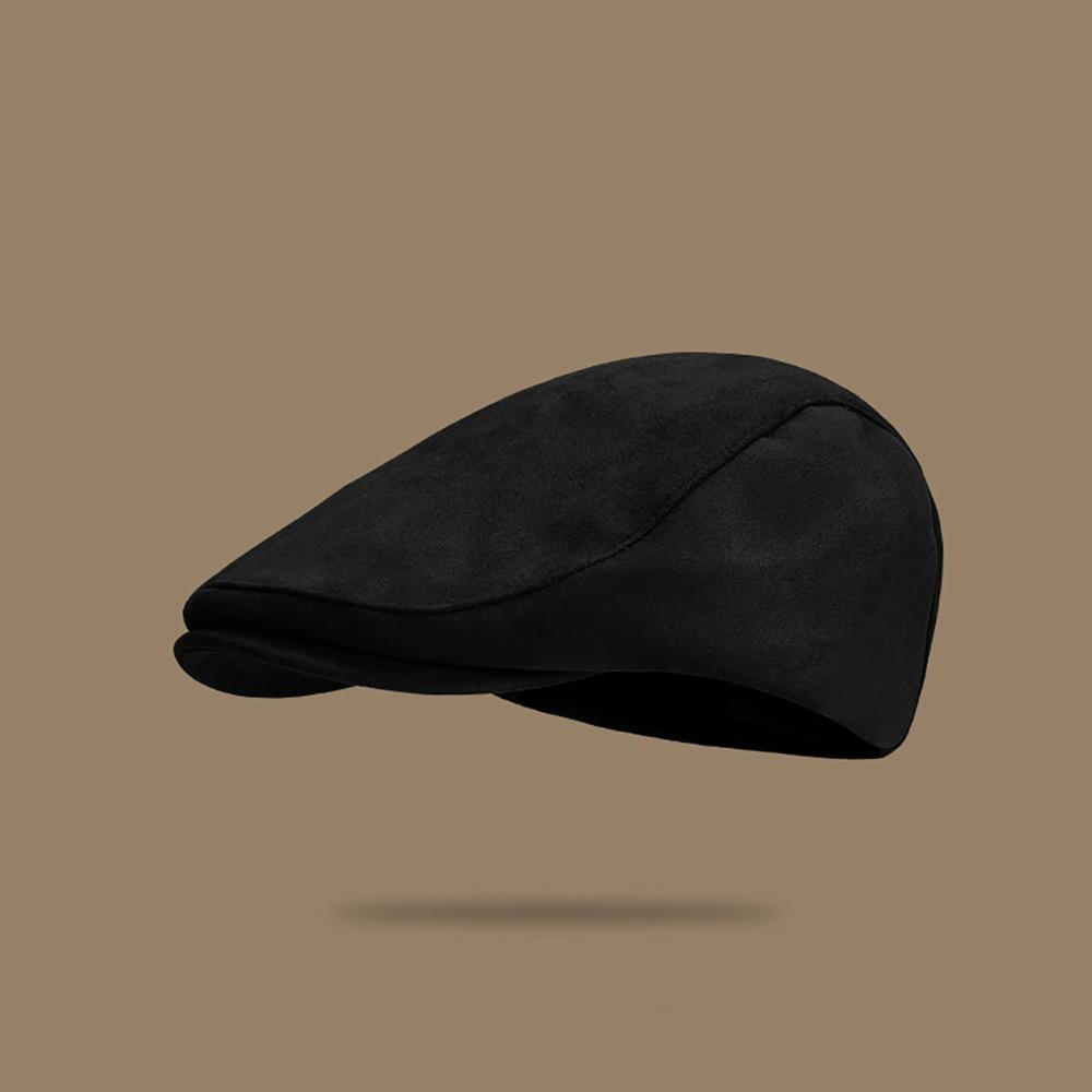 Suede Newsboy Caps Solid Color Forward Cap New Peaked Caps  Women Girls