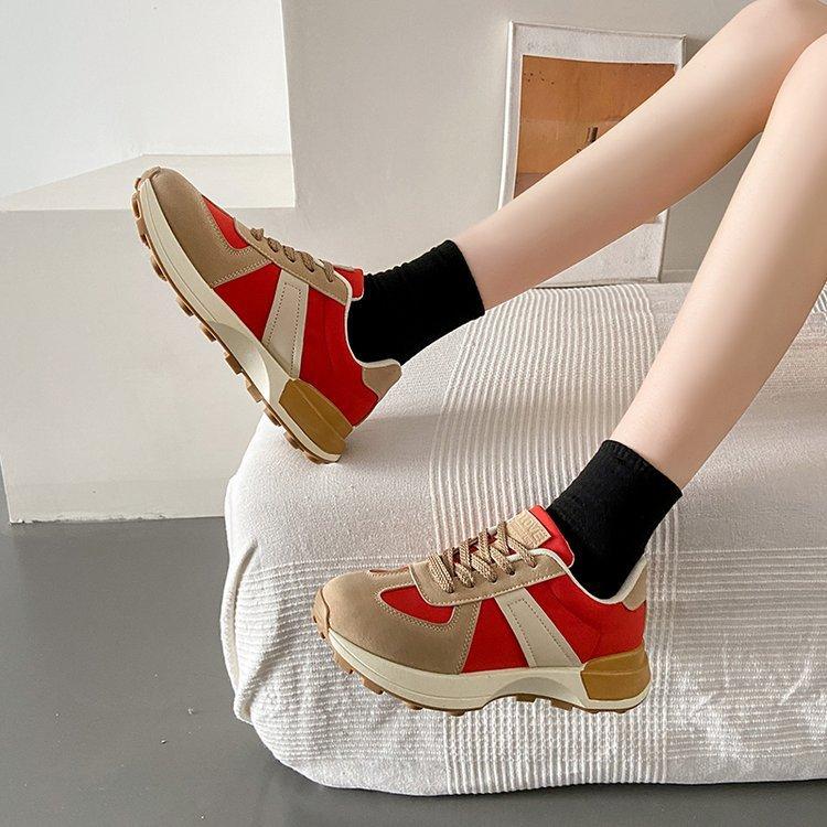 Spring Women's Shoes Breathable Lightweight Platform Color Matching, Female Cortez Simple Fashion Women's Casual Fashion Shoes