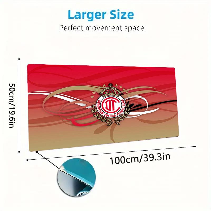 Deportivo Toluca FC Color Mouse Pad Large Gaming Table Cushion Non-slip Laptop Tablet Big Mousepad XXL Mat Mini PC Playmat With Lock Edge