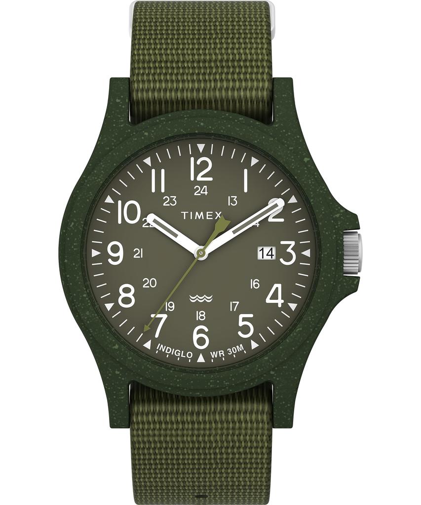 TIMEX Reclaim Ocean TW2V96000 40mm Quartz Watch Khaki Dial Tide Ocean Material Unisex