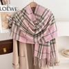 Popular couple black and white plaid scarf women's winter versatile imitation cashmere plaid scarf thickened to keep warm, windproof and cold