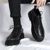 New Summer British Business Dress Sports Black Derby Casual Leather Shoes Low Top Martin Boots