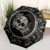 Day of the Dead Skull & Floral Patterned Round RugUmbrella, Portable 3-Fold Umbrella for Men & Women,Christmas Gift ES240