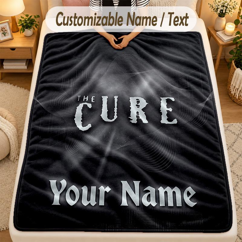 FlaneldeckeThe Cure Benutzerdefinierter Name Text Personalisierte Weiche Warme Überwurfdecke Heimdekoration Geschenk
