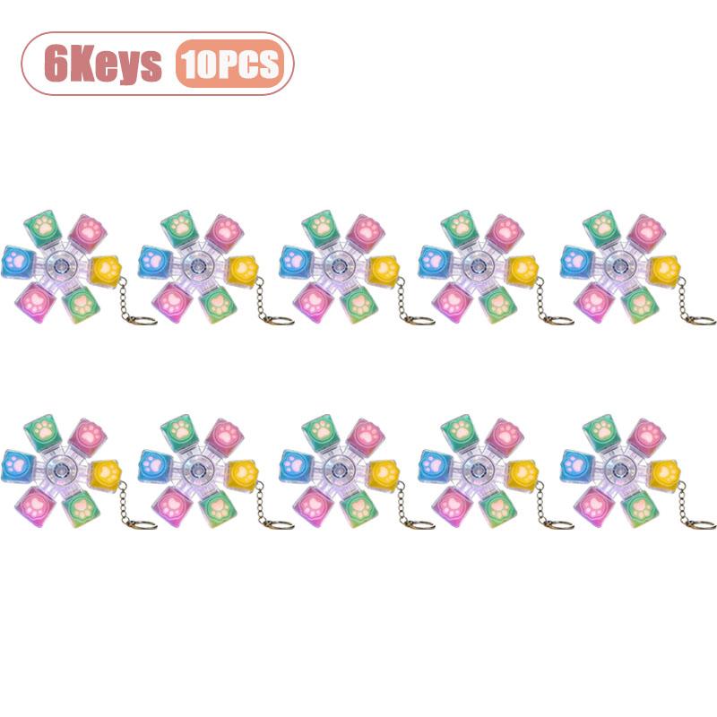 1-20PCS Silicone Cat Paw Keycap Fidget Spinner Stress Relief Toy for Keyboard Decompression Finger Gyroscope Keychain