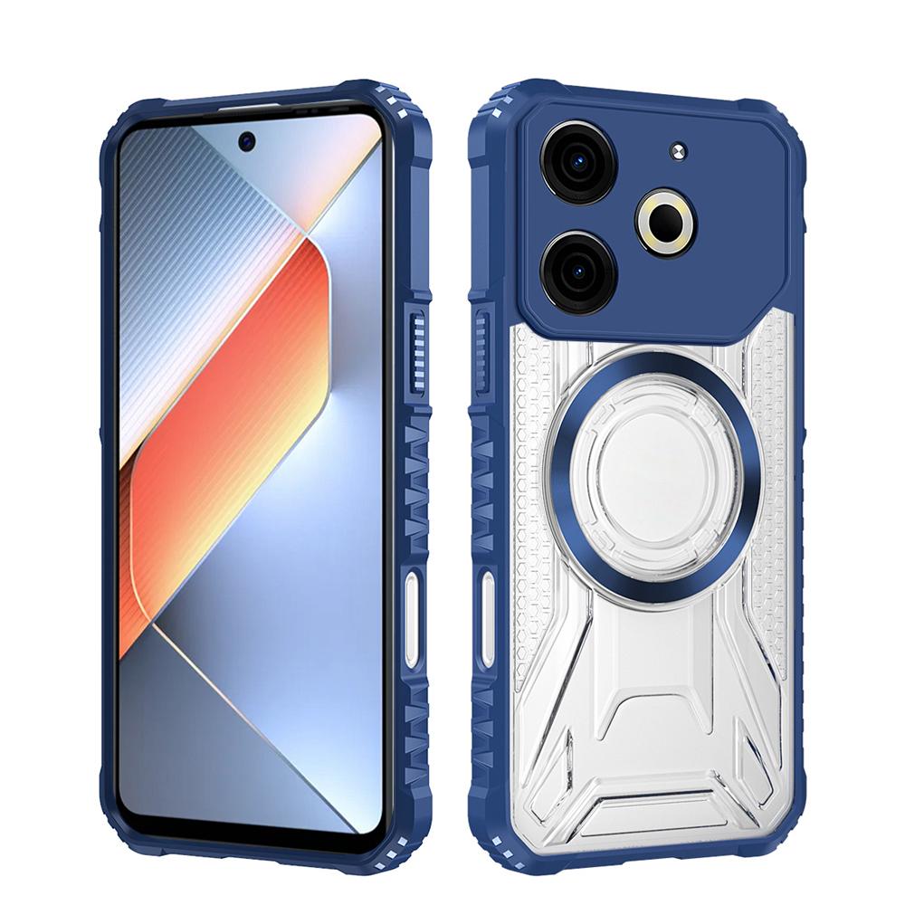 KEYSION Transparente Magnetische Hülle für TECNO Pova 6 Neo 4G Silikon+PC Heavy Duty Stoßfeste Handyhülle für für Tecno Pova 6 Neo 4G