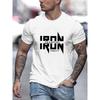 auto_18New Summer Men'S Casual Stylish Short-Sleeve Print Stretchy Ribbed Round-Neck Comfortable Breathable T-Shirt
