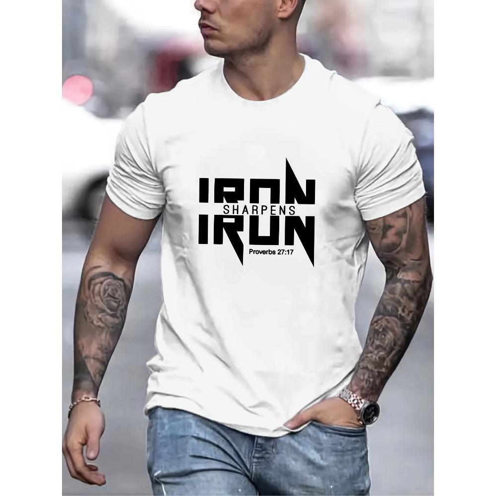 auto_18New Summer Men'S Casual Stylish Short-Sleeve Print Stretchy Ribbed Round-Neck Comfortable Breathable T-Shirt