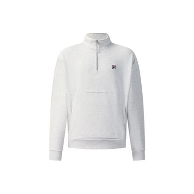 Fila Tennis Fashion Versatile Casual Sports Tennis Style Loose Half-Zip Pullover Knit Sweatshirt Men Sweatshirt Rain-Silk A11M543206FMG