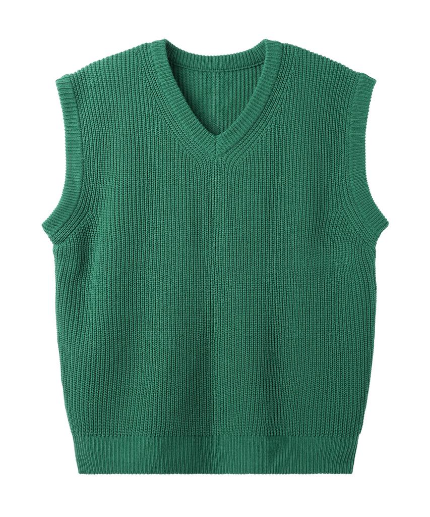 ALVINCLO [De Luxe] Oversized V-Neck Hacci Knit Vest Dlx1508 (5 Colors)