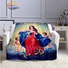 3D Printing Christ Blankets Blessed Virgin Mary Fashion Flannel Cashmere Blankets Fashion Religion Soft Bedspread Sofa Blankets