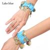 Dance Accessories Gold Coin Chiffon Hand Cuff Wristlet Rattle Bracelet Belly Dance Wrist Bracelets